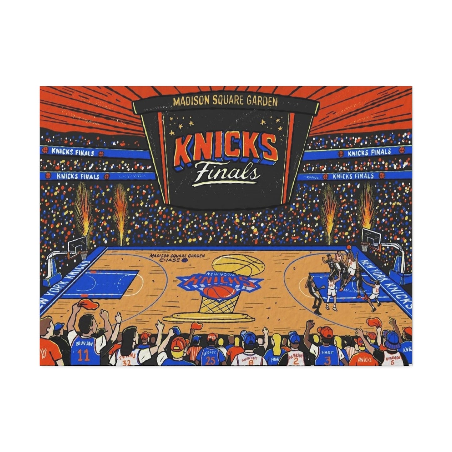 Knicks Finals Basketball Canvas Wall Art – Stretched 1.5"
