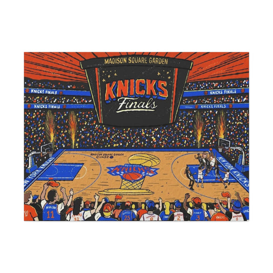 Knicks Finals Basketball Canvas Wall Art – Stretched 1.5"