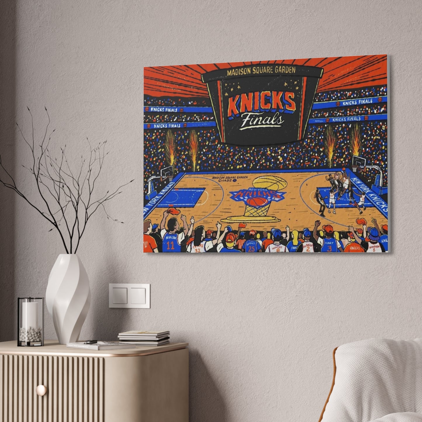 Knicks Finals Basketball Canvas Wall Art – Stretched 1.5"