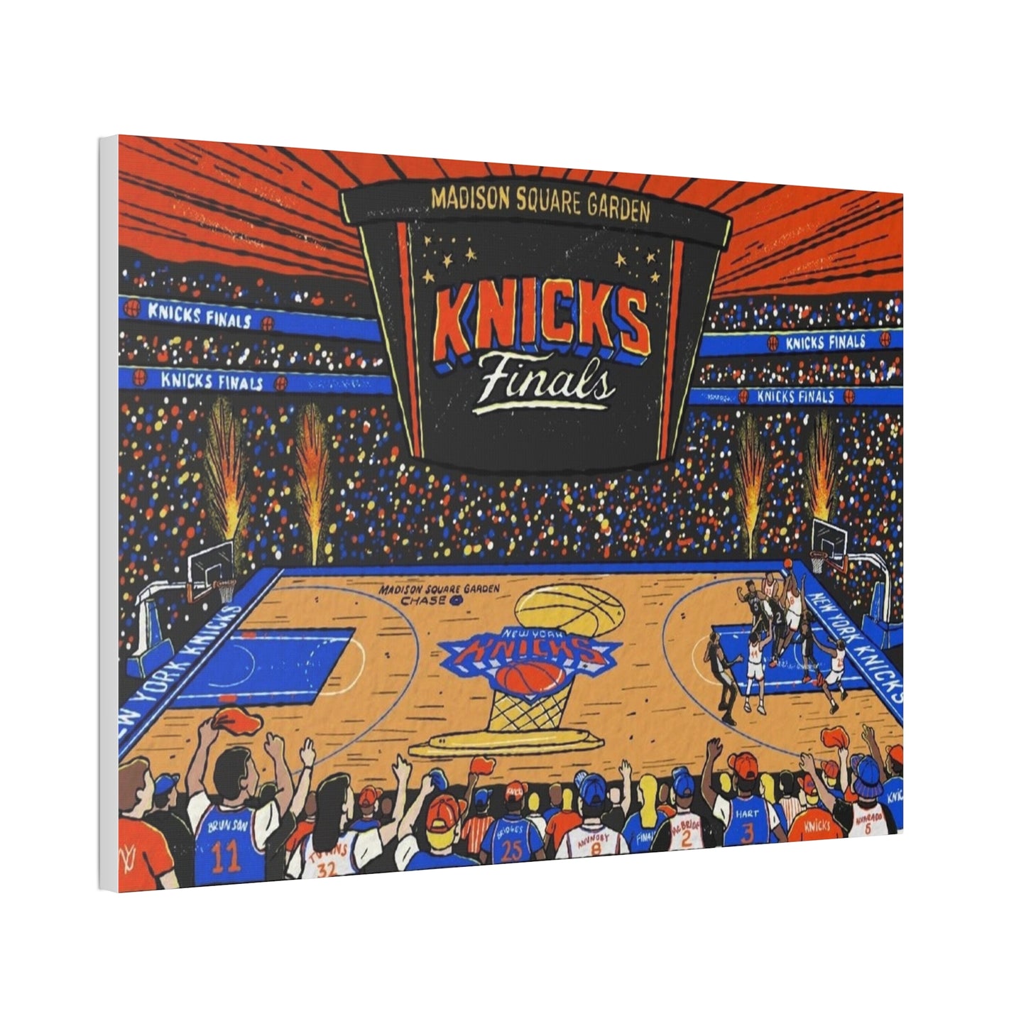 Knicks Finals Basketball Canvas Wall Art – Stretched 1.5"